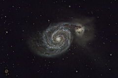Whirlpool Galaxy (M51) interacting with galaxy NGC 5195