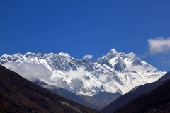 Panoramic view of Mount Everest and other peaks